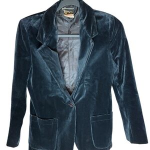 Vintage Tamco Black Velvet Blazer Jacket Made in Canada XS Luxe Holiday Luxury